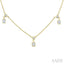 Emerald Shape Diamond Dangle Station Necklace