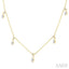 Oval Shape Diamond Dangle Station Necklace
