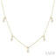 Oval Shape Diamond Dangle Station Necklace