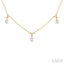 Oval Shape Diamond Dangle Station Necklace