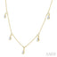 Pear Shape Diamond Dangle Station Necklace