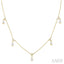 Pear Shape Diamond Dangle Station Necklace