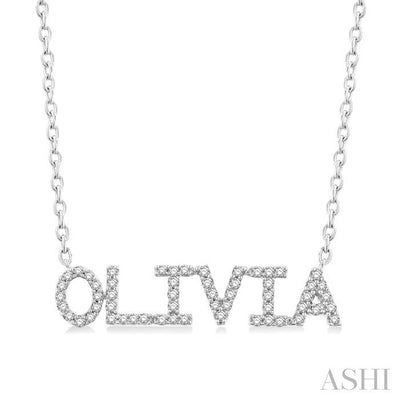 Block 'OLIVIA' Diamond Name Necklace
