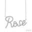 Script 'Rose' Diamond Name Necklace
