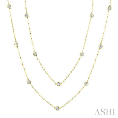 Bezel Set Diamond Station Necklace