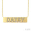 Block 'DAISY' Diamond Nameplate Necklace