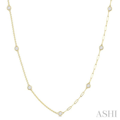 Bezel Set Diamond Station Necklace