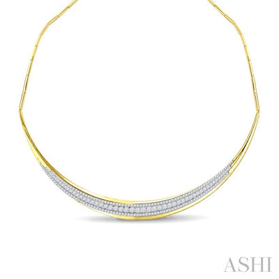 Pave-Set Diamond Fashion Smile Necklace