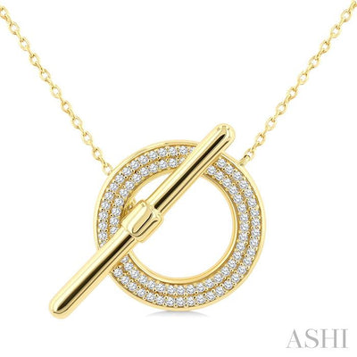 Circle Toggle Diamond Fashion Necklace
