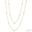 Bezel Set Diamond Station Long Necklace