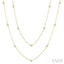 Bezel Set Diamond Station Long Necklace