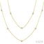 Bezel Set Diamond Station Long Necklace