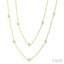 Bezel Set Diamond Station Long Necklace