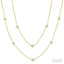 Bezel Set Diamond Station Long Necklace