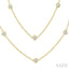 Bezel Set Diamond Station Long Necklace