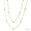 Bezel Set Diamond Station Long Necklace