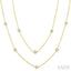 Bezel Set Diamond Station Long Necklace