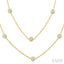 Bezel Set Diamond Station Long Necklace