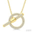 Circle Toggle Diamond Fashion Necklace