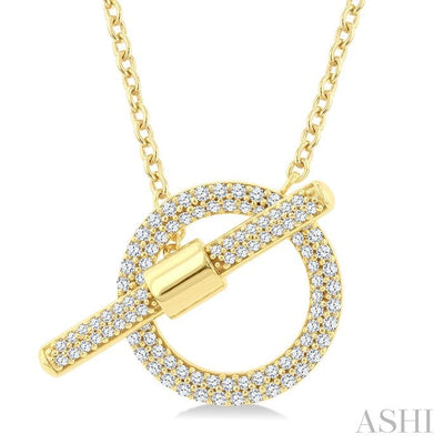 Circle Toggle Diamond Fashion Necklace