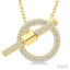 Circle Toggle Diamond Fashion Necklace