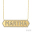 Block 'MARTHA' Diamond Nameplate Necklace