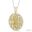 Circle Floral Diamond Fashion Pendant