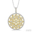Circle Floral Diamond Fashion Pendant