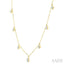 Mixed Shape Bezel Set Diamond Station Necklace