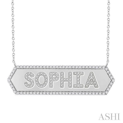Block 'SOPHIA' Diamond Nameplate Necklace