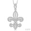 Fleur De Lis Diamond Pendant