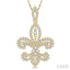 Fleur De Lis Diamond Pendant