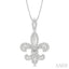 Fleur De Lis Diamond Pendant