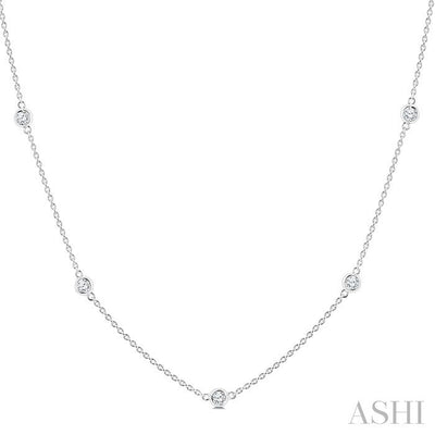 Bezel Set Diamond Station Necklace