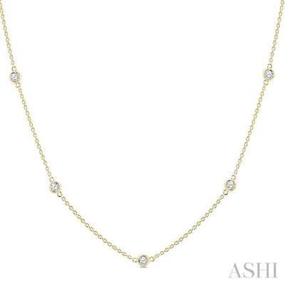 Bezel Set Diamond Station Necklace