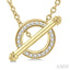 Circle Toggle Diamond Fashion Necklace