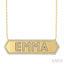 Block 'EMMA' Diamond Nameplate Necklace
