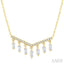 Emerald Shape Diamond Chandelier Fashion Necklace