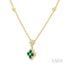 Clover Gemstone & Diamond Station Necklace