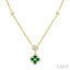 Clover Gemstone & Diamond Station Necklace