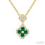 Clover Gemstone & Diamond Station Necklace