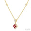 Clover Gemstone & Diamond Station Necklace