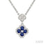 Clover Gemstone & Diamond Station Necklace