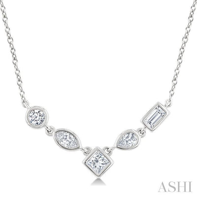 Mixed Shape Diamond Fashion Necklace