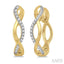 Twisted Diamond Fashion Hoop Earrings