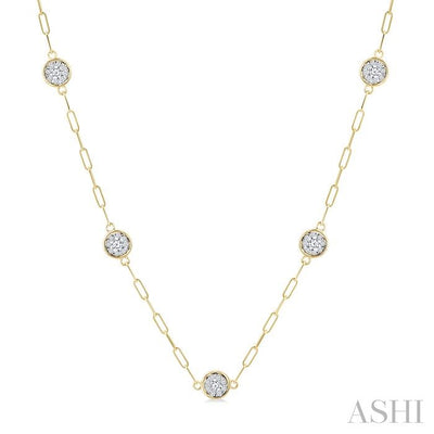 Lovebright Diamond Paperclip Station Necklace