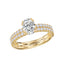 Oval Diamond Two-Row Engagement Ring