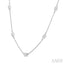 Emerald Shape Diamond Station Necklace