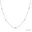 Emerald Shape Diamond Station Necklace