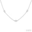 Emerald Shape Diamond Station Necklace